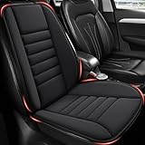 MYFAMIREA Car Seat Cushion and Back Support Pillow 1.2'' Thick Memory Foam Desk Chair Cushion Back Support for Automotive Seat Driver, Travel, Leg and Back Pain Relief, Washable, Adjustable, Black