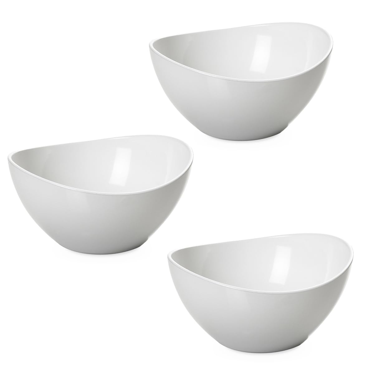 DécorDine Set Di 3 Ciotole In Porcellana Bianca – Per Frutta, Insalata, Pasta E Zuppa (Capacità: Da 680g A 1,2kg)