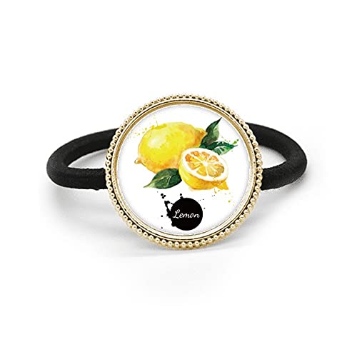 Élastique à cheveux en métal argenté motif citron accessoire coiffure queue de cheval