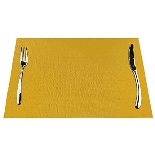 Set de table tissé jaune moutarde antidérapant résistant à la chaleur pour cuisine, salle à manger, restaurant (45,7 x 30,5 cm) Cover