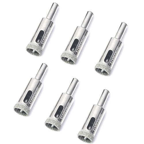 Diamond Drill Bits for Glass, 1/2" Diamond Hole Saw Kit for Stone, Ceramic Bottles, Pots, Marble, Tile Cutting 6 PCS