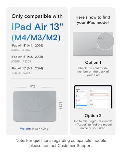 Image of MOFT Dynamic Folio for 12.9 Inch iPad Pro (4.5.6th Gen) & iPad Air (6.7th Gen), Slim Magnetic Tablet Case with Stand and Over 20 Viewing Angles, Auto Wake /Sleep Function - Cement