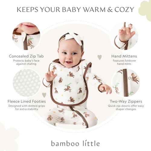 Image of Bamboo Little Soft Baby Footie Pajamas, Baby Clothes, Newborn Sleepers, 95% Viscose and 5% Spandex, 0-24 Months