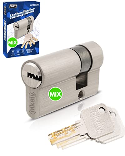 GERCAR Pro Schließanlage DIY MIX Halbzylinder 30/10 Schließzylinder gleichschließend nach wunsch kombinierbar - Zylinderschloss 40 mm - A:30 B:10 - selbst zusammenstellen mit einem Schlüssel