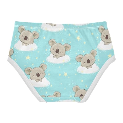 Wusikd Koala Girls Underwear Cotton Clouds Star Girls Briefs Soft Toddler Underwear 4T Multi2