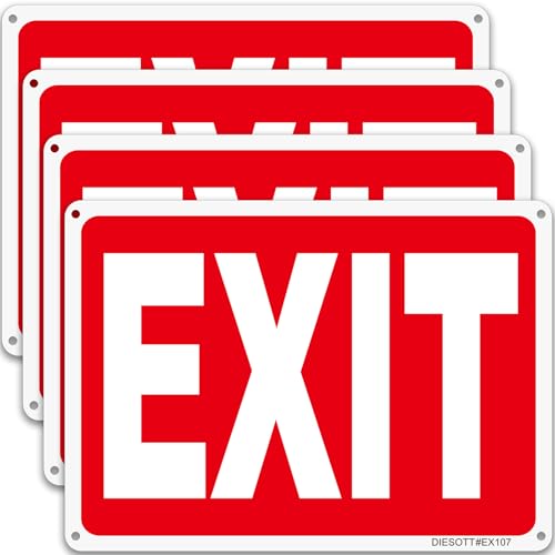 DIESOTT Aluminum Exit Signs 4 Pack