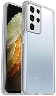 OtterBox Sleek Series Case for Galaxy S21 Ultra 5G, Shockproof, Drop proof, Ultra-Slim, Protective Thin Case, Tested to Military Standard, Clear/Black, No Retail Packaging