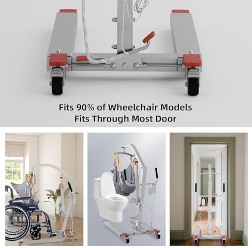 MediHoist Heavy-Duty Electric Patient Lift | 440lbs Capacity Medical Transfer System for Elderly & Disabled Care | Plug-in Operation with 10FT Cord | Multi-Surface Transfers (Wheelchair/Bed/Toilet)