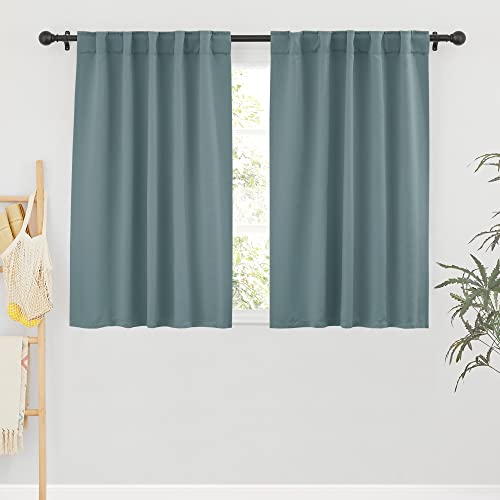 Image of RYB HOME Blackout Curtains for Living Room Thermal Insulated Privacy Window Blinds for Kids Bedroom Cafe Bathroom Home Office, 42 inch Width x 54 inch Length, Dusty Blue, 2 Panels