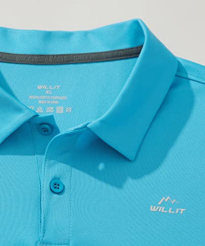 Willit Boys' Golf Polo Shirts Short Sleeve Youth Athletic Shirts Kids Quick Dry Active Shirts Upf 50+ Blue M #TOP2