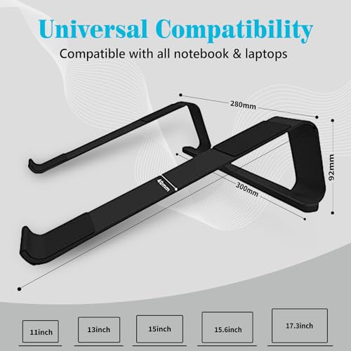 Image of URBAN KINGS Laptop Stand for Desk,Aluminium Adjustable Laptop Riser for Laptops MacBook Pro and Air 13 inch 14 inch 15.6 inch 17 inch, Desktop Ergonomic Foldable Portable Air Vantilated Computer & Notebook Stand