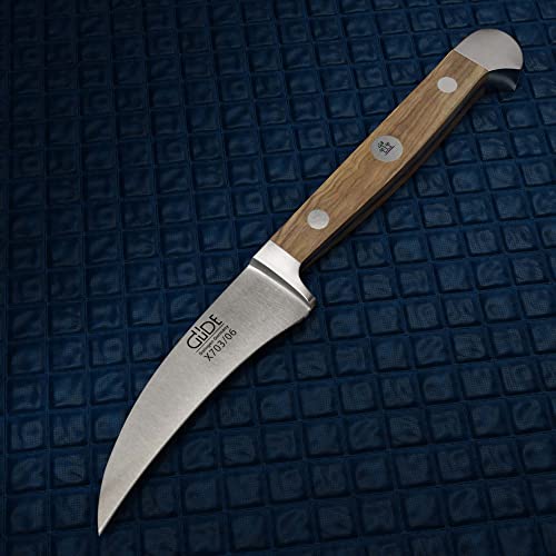 Güde Alpha Olive Series Hand Forged Hand Sharpened Stainless Steel Olive-Wood Handle Bird's Beak, 2.25-Inch #TOP4