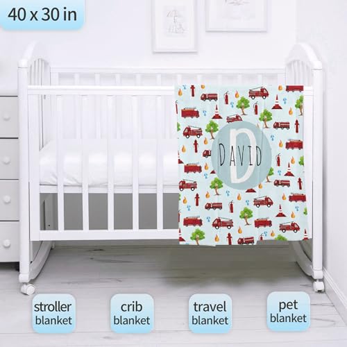 Image of Fire Truck Pattern Baby Blanket Gifts for Boys Girls Super Soft Blanket Swaddle Newborn Cozy Receiving Blanket Stroller Throw 40x30 in for Puppy