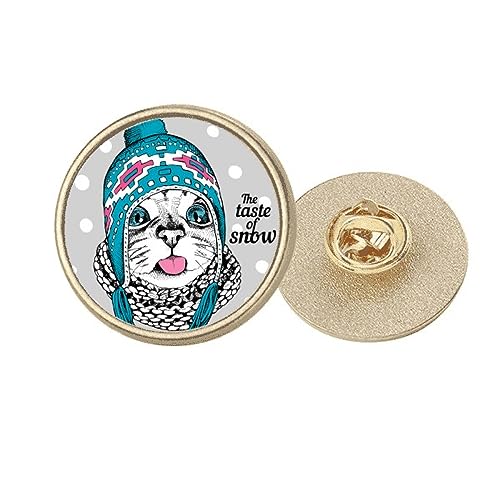Broche chat en métal doré The Goût of Snow taille M pour vêtement