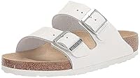 Birkenstock Arizona Unisex Sandals, White Leather, 11 US Women/9 US Men