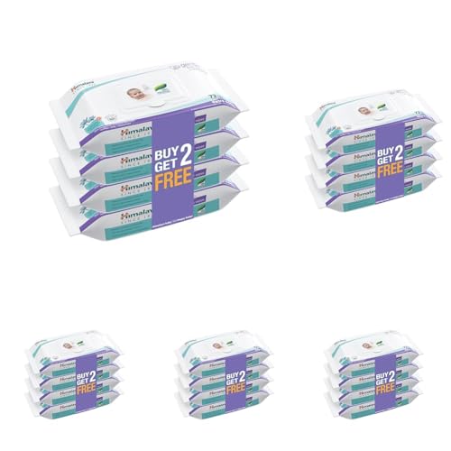 Image of Himalaya Gentle Baby Wipes with Lid (72 wipes x20 packs -288 wipes) |100% Biodegradable Plant-based fabric | Indian Lotus & Aloe Vera | Skin Friendly PH| Extra Soft