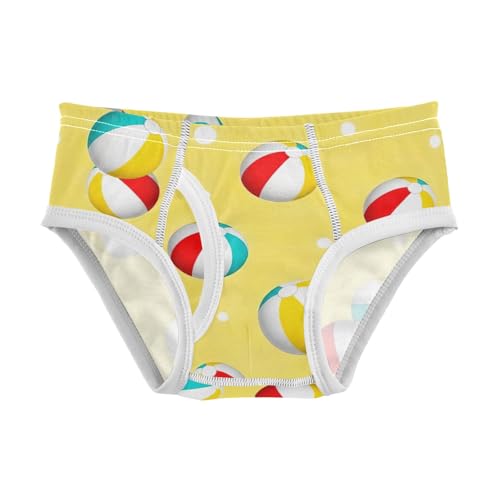 CHIFIGNO Boys Underwear Colorful Beach Balls Yellow Little Boy Briefs Breathable Cotton Brief Underwear
