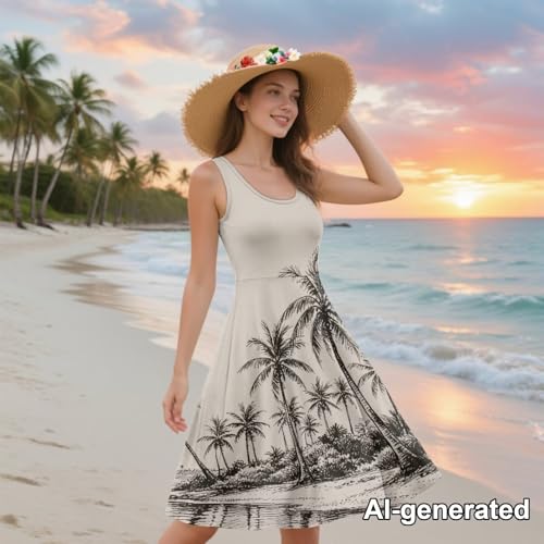Image of Hawaii Matching Couple Outfits Husband and Wife Clothing Fashionable Mens Casual Shirts Hawaii Dress with Soft Fabric