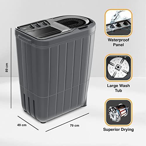Image of Whirlpool 6.5 Kg 5 Star Superb Atom Semi-Automatic Top Loading Washing Machine (SUPERB ATOM 65l, Grey Dazzle, Faster Drying)