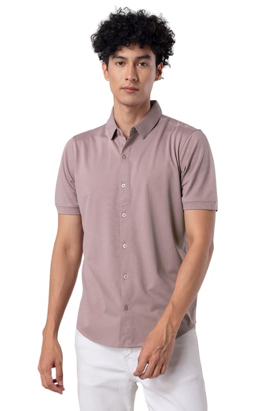Image of SNITCH Men Rayon Blend Regular Maverick Plum Shirt