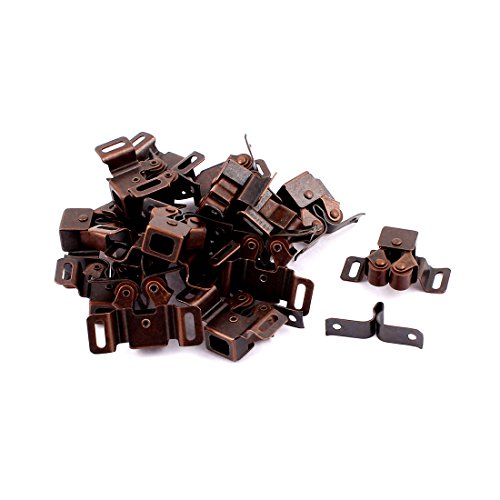 Uxcell a15120800ux1188 Cabinet Cupboard Door Double Ball Catch Latch Lock Bronze Tone 17 Pcs (Pack of 17)