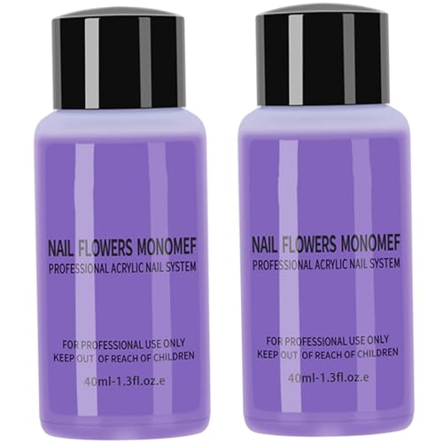 2 botellas monómero líquido acrílico de uñas 40 ml Professional Safe suave acrílico Monómero Líquido para clavos de clavos