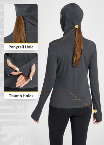 BALEAF-Womens-100-Merino-Wool-Base-Layer-Thermal-Underwear-Insulating-Undershirts-w-Balaclava-Ski-Snowboarding