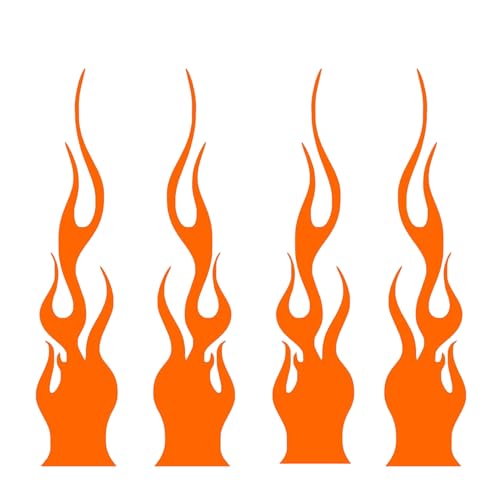 4PCS Flame Reflective Sticker,Car Flame Decals,Waterproof Self Adhesive Racing Sports