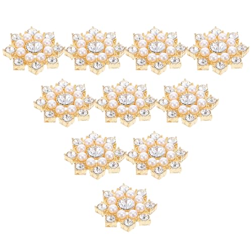 Flocon de Neige Alliage Doré Strass Perles 50 Pcs pour Décoration Bijoux