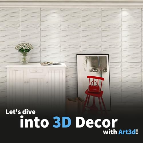 Image of Art3d Decorative 3D Wall Panel, 32 Sq.FT PVC Interior Wall Decor for Living Room, Bedroom, Lobby, Office, Shopping Mall, White