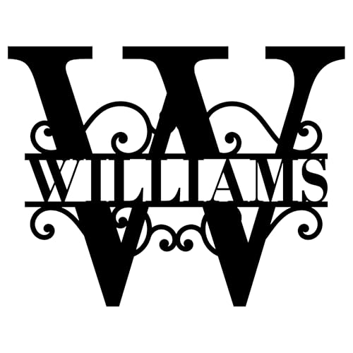 Personalized Metal Name Sign – Split Letter Monogram Wall Decor, Custom Family Last Name Sign, Wedding Gift, Metal Wall Art for Home, Monogram Sign