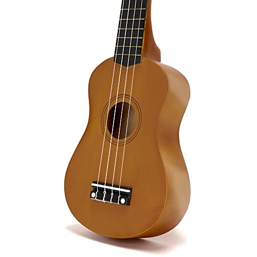 Ukulele Acústico Queen's Soprano 21 - Acabamento em Madeira Caramelo com Cordas de Nylon, Madeira L
