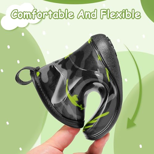 K KomForme Toddler Rain Boots Baby Easy-on Rain Shoes Lightweight Waterproof for Boys and Girls3