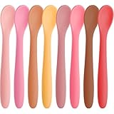 HANSGO 8-Piece Silicone Baby Spoons, First Stage Infant Self Feeding Spoons, Soft-Tip Gentle on Gums, Baby Utensils, Infant Training Spoon, Dishwasher Safe & Boil-proof