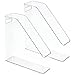 mDesign Plastic Slim Vertical File Folder Storage Organizer Bin with Handle - Hold Notebooks, Binders, Envelopes, Magazines for Home Office, Work Desktops, Ligne Collection, 2 Pack, Clear