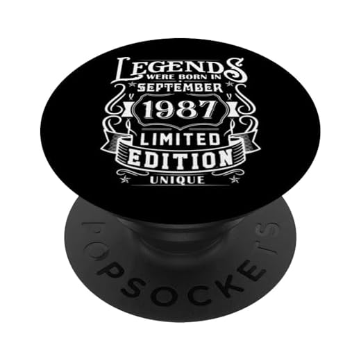 Cumpleaños Septiembre 1987 Edición Limitada Regalo Vintage PopSockets PopGrip Intercambiable