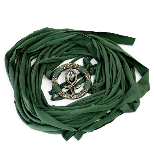 SV SENVAN Viking Belt Women - Forest Green Wrap Corset Belt with Leaf Ring, Adjustable Renaissance for Medieval & Boho Outfits