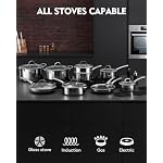 SNOWCLAD Pots and Pans Set Non Stick | Stainless Steel Kitchen Cookware - Image 4