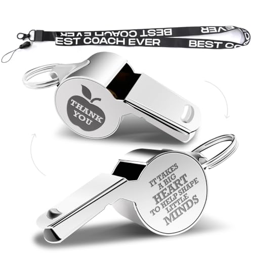 Whistle Thank You Teacher Gifts Teacher Appreciation Gifts Whistle for Coaches Teachers Whistle Emergency Coach Referee Lifeguard Loud Whistle for Men Teacher Referees Coaches Whistle with Lanyard.