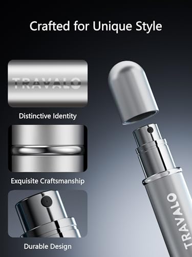 NEW CLASSIC Refillable Perfume Atomizer, Bottom Filling Fragrances Perfume Bottle, Mini Cologne Dispenser, Travel sized (SILVER)4