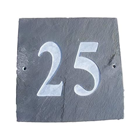 Placa de pizarra grabada FastCraft Número 25 para puerta de casa Cover