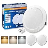 IP44 – IDEAL PARA BAÑO Y ZONAS HÚMEDAS: Protección contra humedad, salpicaduras y polvo. Downlight perfectos para interior y exteriores cubiertos, Ideal para baño, cocina, salón, oficina, pasillo o dormitorio, proporcionando una iluminación uniforme en cualquier espacio