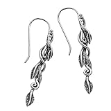 Paz Creations ♥925 Sterling Silver Dangle Leaf Earrrings