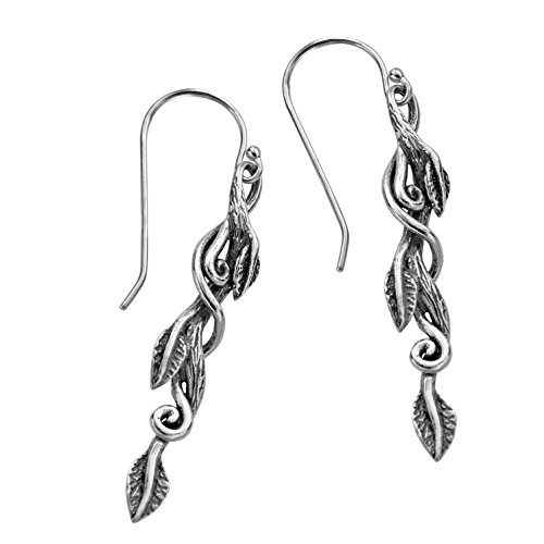 Paz Creations 925 Sterling Silver Dangle Leaf Earrrings