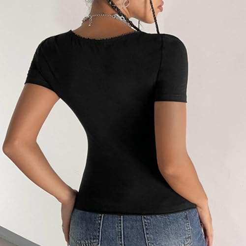 Image of Fairy Grunge Y2k Shirts Vintage Graphic Print Aesthetic Crop Tops Short Sleeve 90s E Girls Slim Fit Summer Tees