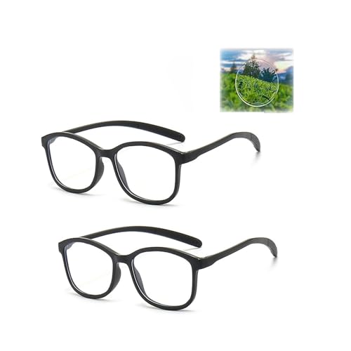 2 Stück Autozoom Lesebrille, Intelligente Zoom Lesebrille Herren Damen,Anti Blaulicht Brille, Automatische Lesebrille Brille mit Sehstärke, Gleitsichtbrille Smart Glasses, Fokusanpassung Klare (K)