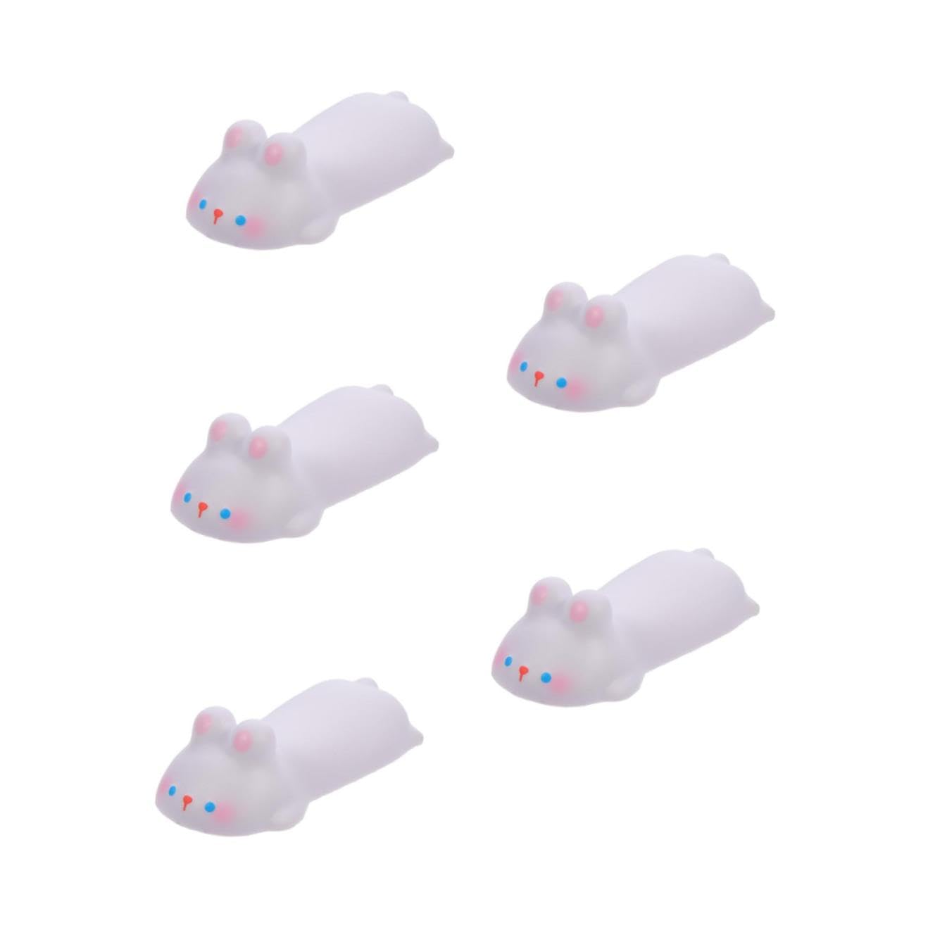 DOITOOL 5 Pezzi Fumetto di topo animale schiuma pastiglie polso riposo tappetini per il mouse Gel di topo accessori scrivania poggiapolsi ergonomico simpatico polsino bianca
