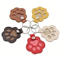 UOCAI Portachiavi Zampa Animale 5 Pezzi, Portachiavi Memoriale per Capelli di Cane e Gatto in Pelle PU a Forma di Animale Commemorativa per Amanti degli Animali Accessori per Borsa o Chiavi