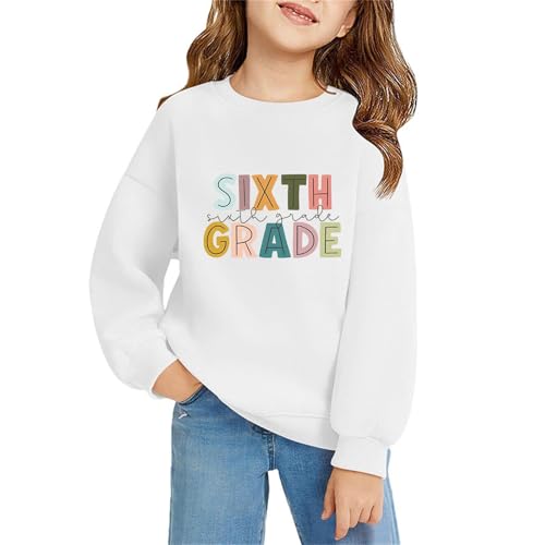 Back to School Sweatshirts Sixth Grade Graphic Clothes First Day of School Y2K Vintage Preppy Loose Soft Tee Tops