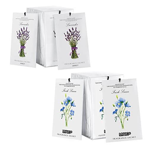 MYARO Sachets aromáticos Lavanda y Lino para armario 24 unidades miniatura 1